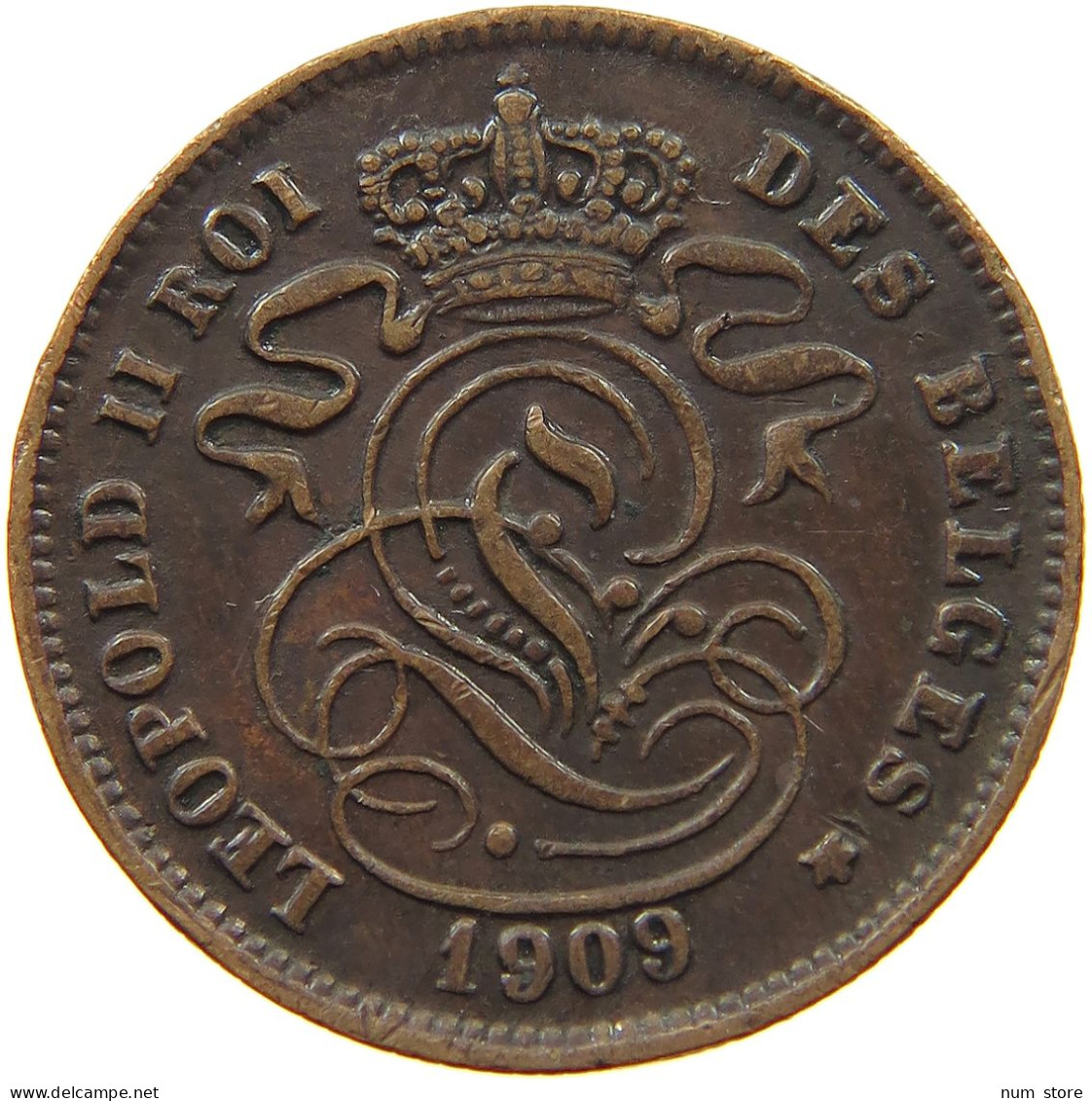 BELGIUM 2 CENTIMES 1909 #a012 0303 - 2 Cents