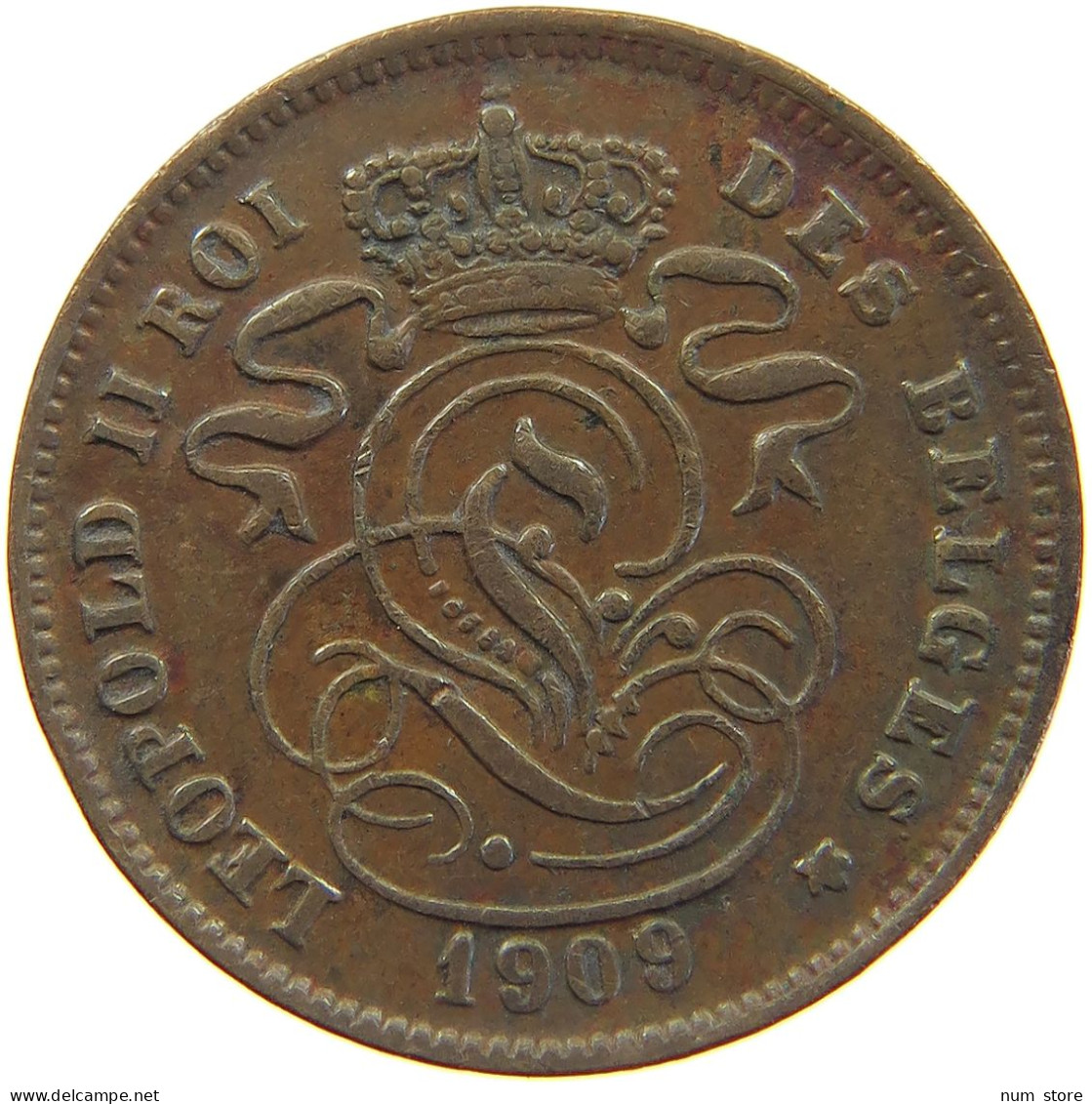 BELGIUM 2 CENTIMES 1909 #c046 0175 - 2 Cents