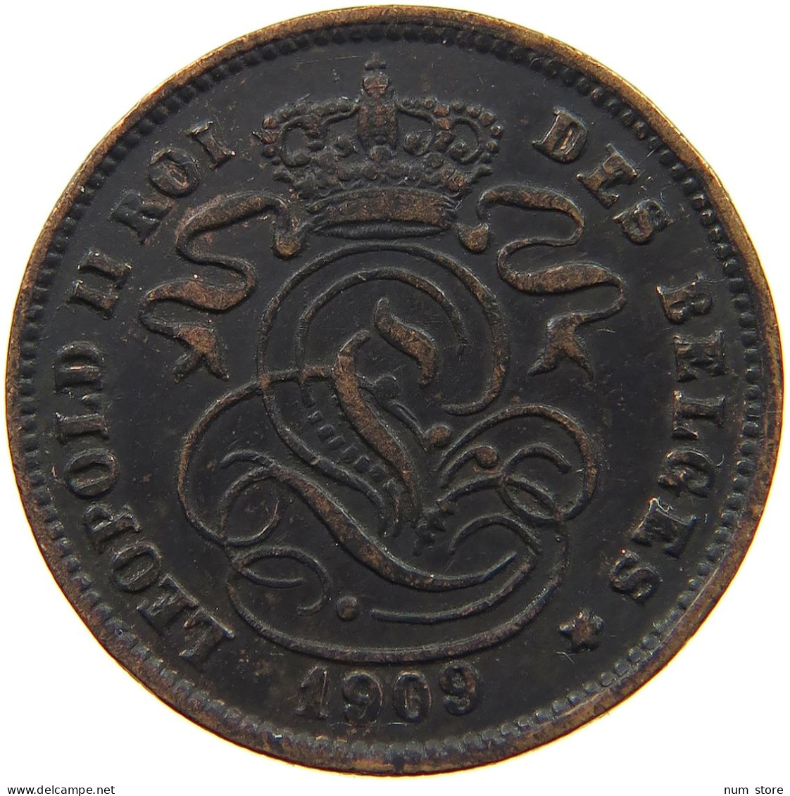 BELGIUM 2 CENTIMES 1909 #a013 0573 - 2 Cent