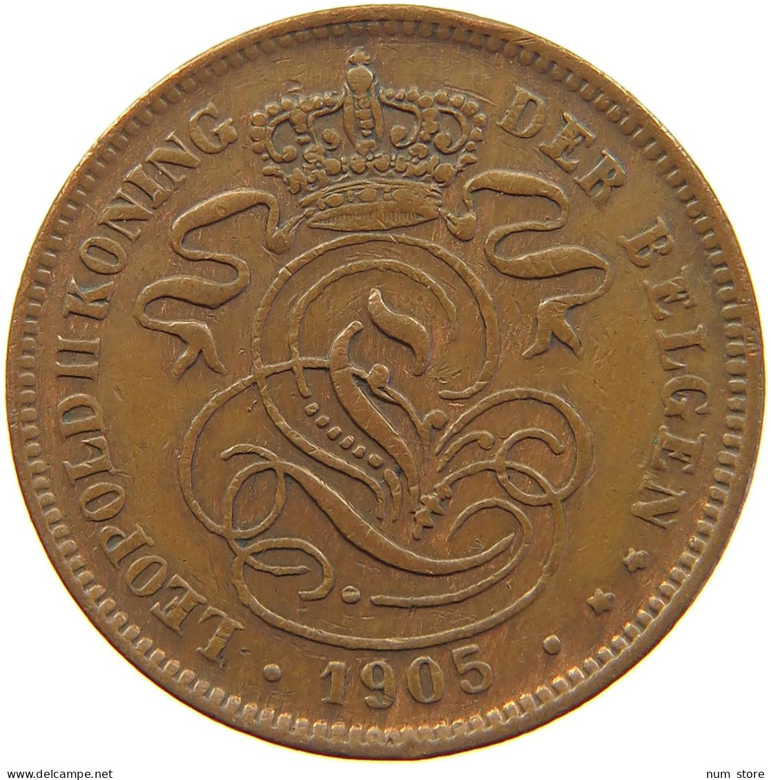 BELGIUM 2 CENTIMES 1905 #s018 0243 - 2 Cents