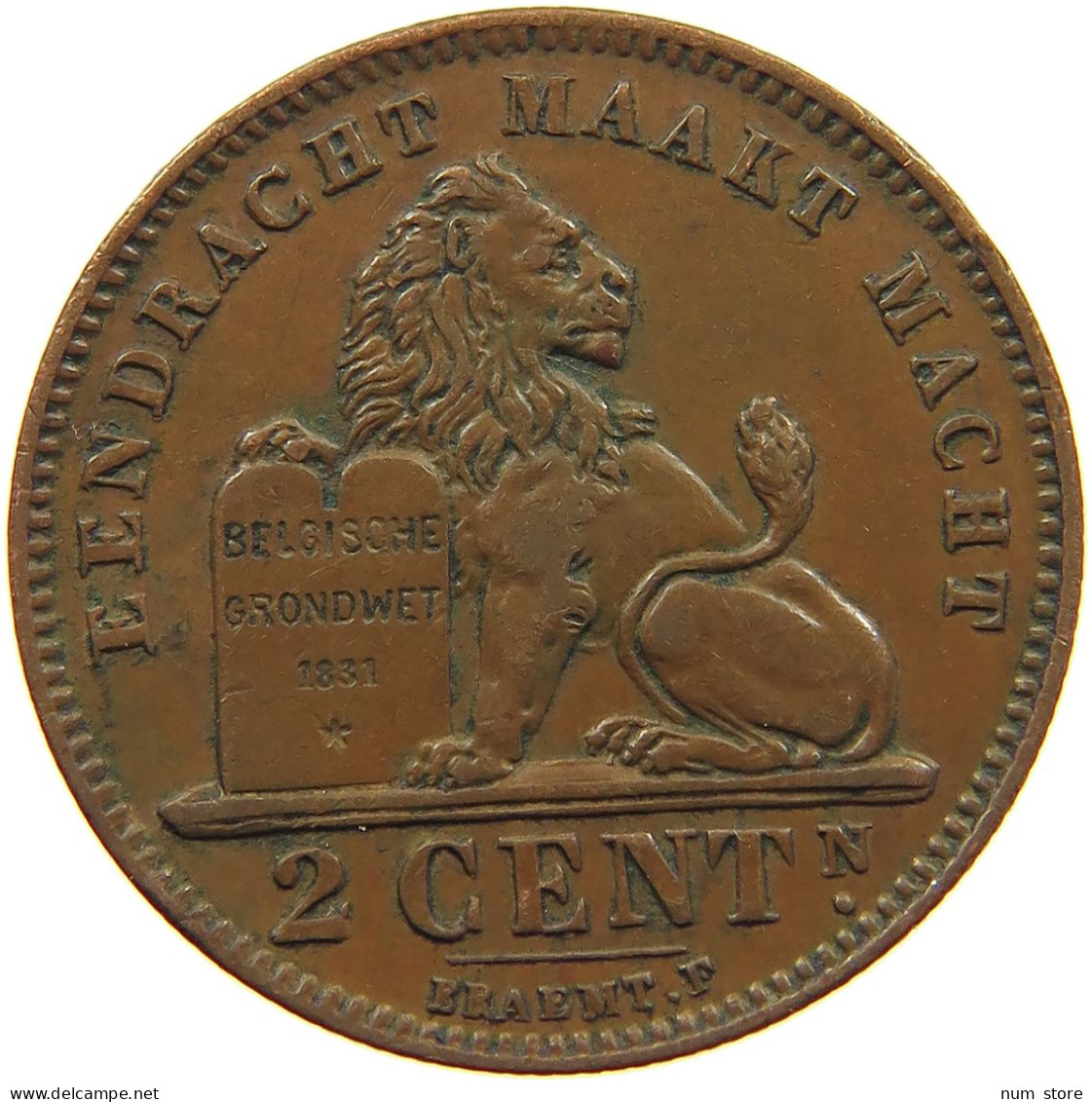BELGIUM 2 CENTIMES 1905 #c010 0293 - 2 Cents