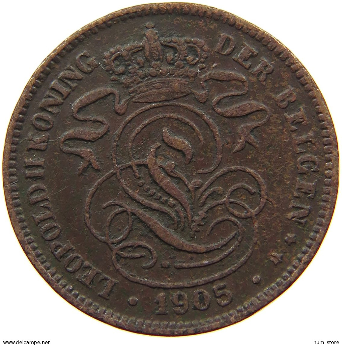 BELGIUM 2 CENTIMES 1905 #a085 0503 - 2 Centimes