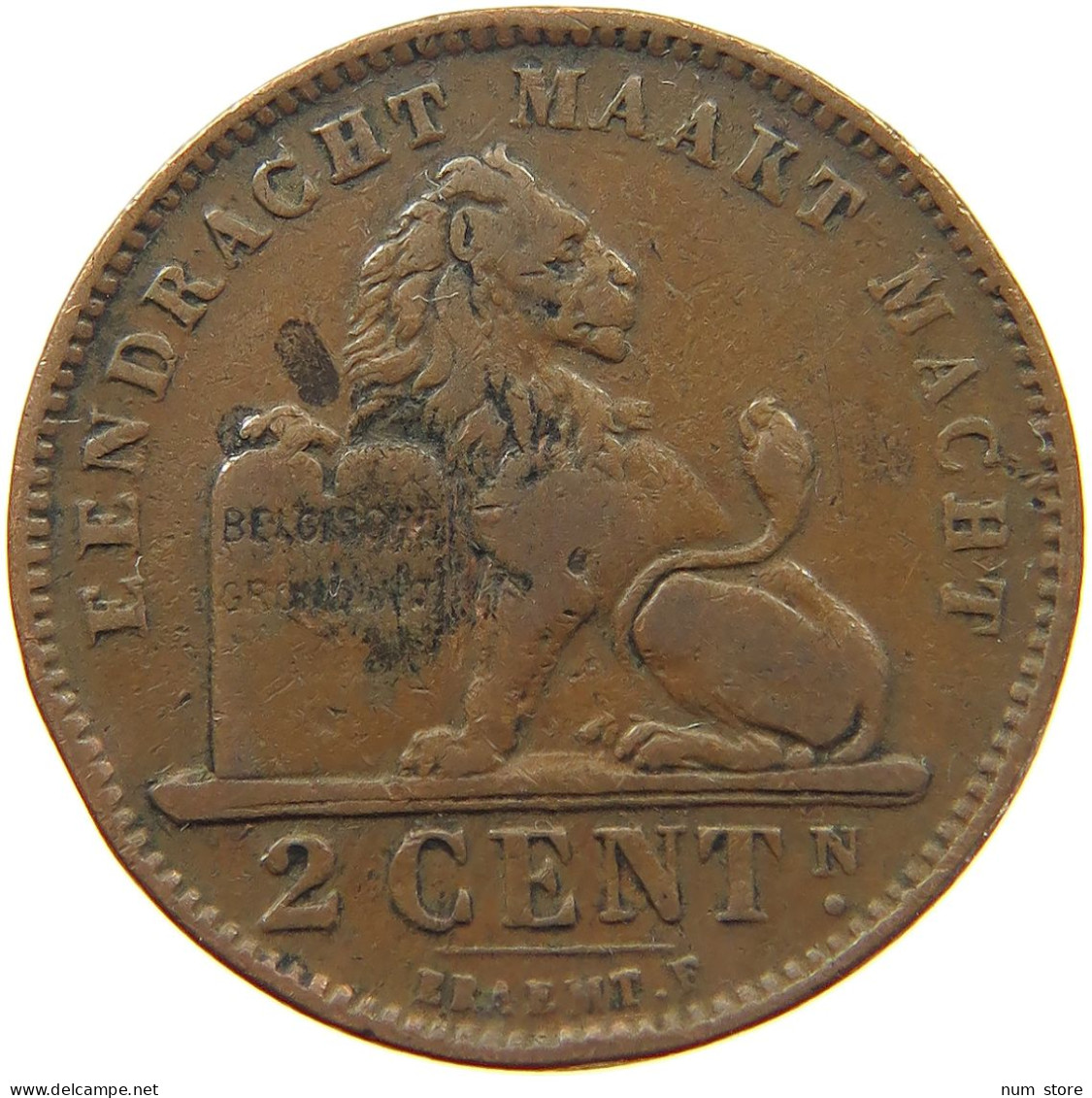 BELGIUM 2 CENTIMES 1905 #a012 0339 - 2 Cents