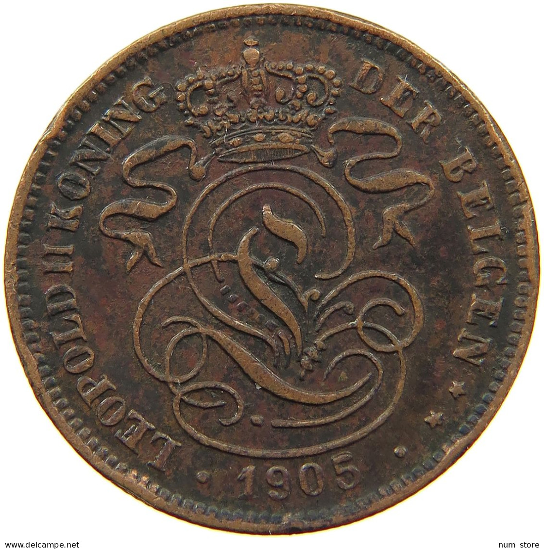 BELGIUM 2 CENTIMES 1905 #a012 0299 - 2 Cents