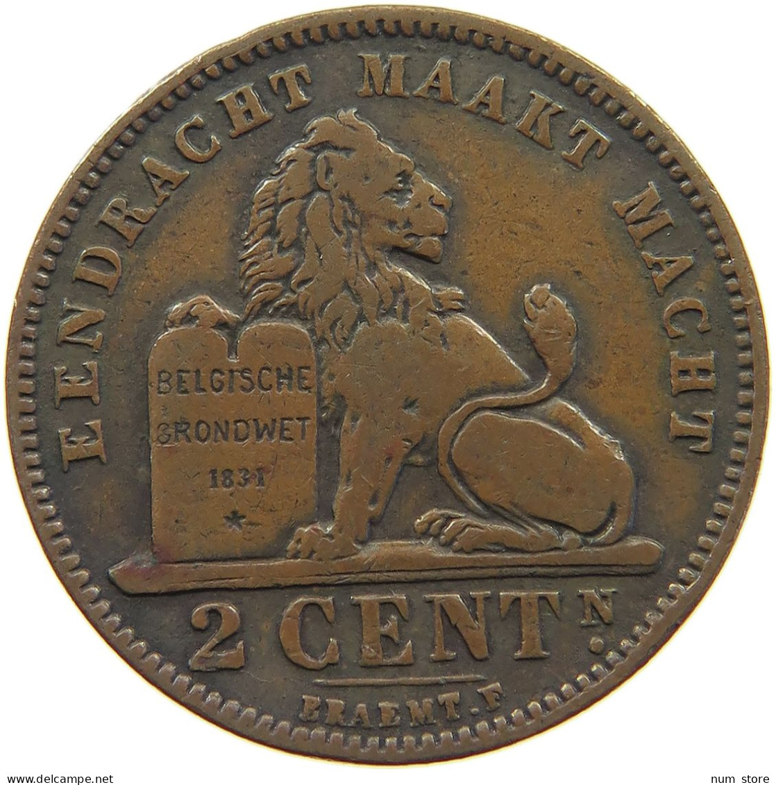 BELGIUM 2 CENTIMES 1902 #c080 0727 - 2 Cent