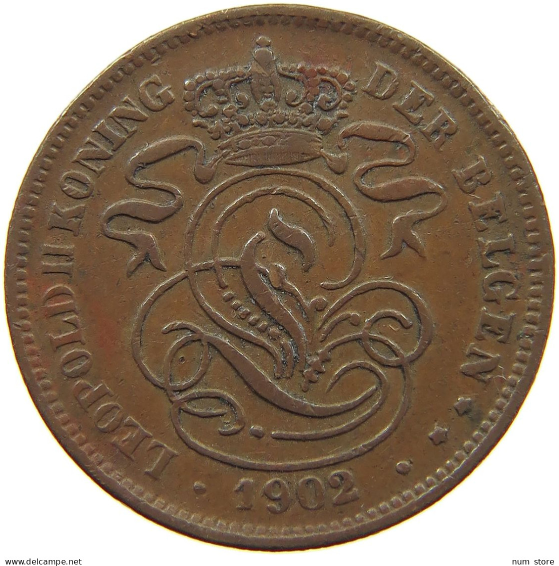 BELGIUM 2 CENTIMES 1902 #c010 0289 - 2 Cents