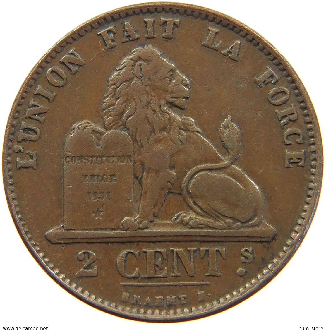 BELGIUM 2 CENTIMES 1876 #c062 0179 - 2 Centimes