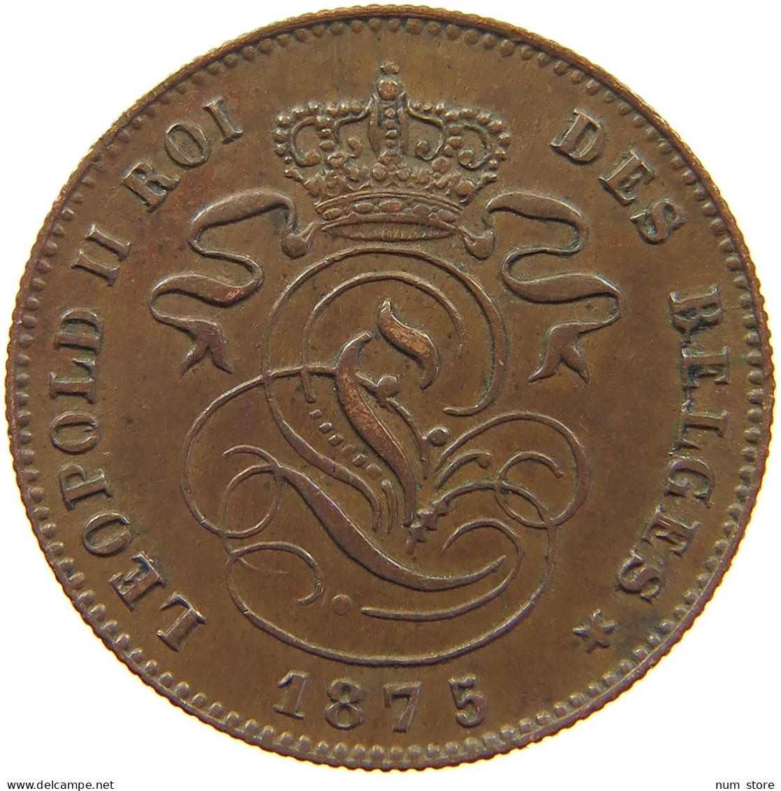 BELGIUM 2 CENTIMES 1875 #s008 0145 - 2 Cents