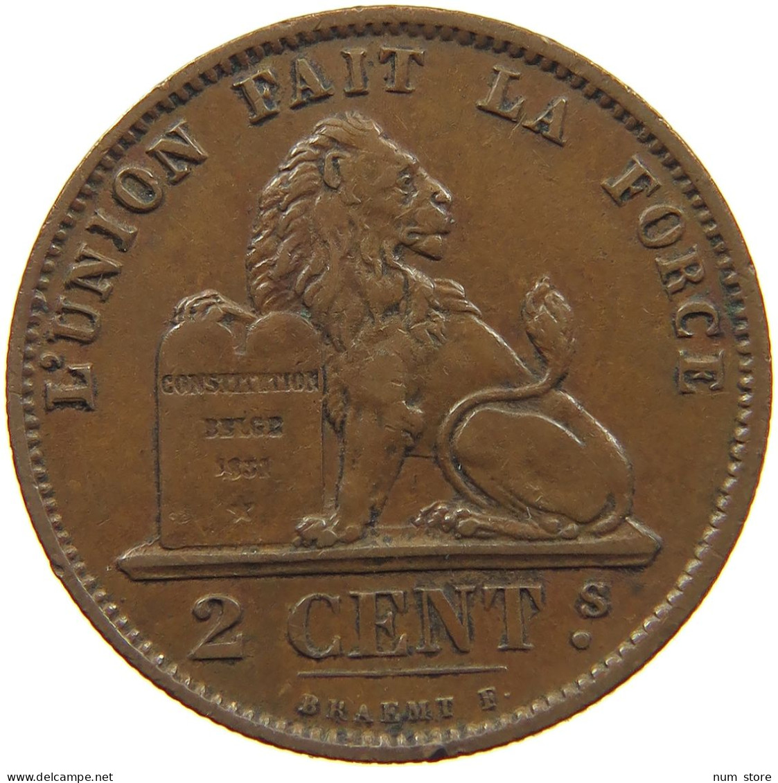 BELGIUM 2 CENTIMES 1876 #c010 0287 - 2 Cents