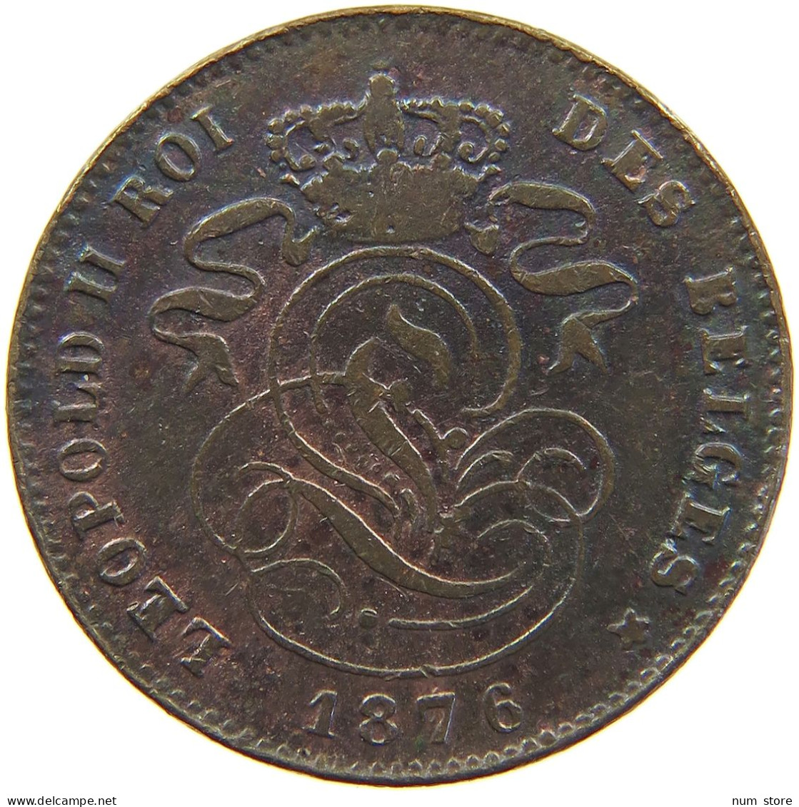 BELGIUM 2 CENTIMES 1876 #c016 0385 - 2 Centimes