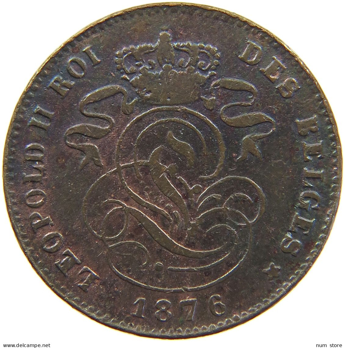 BELGIUM 2 CENTIMES 1876 #c016 0385 - 2 Cents