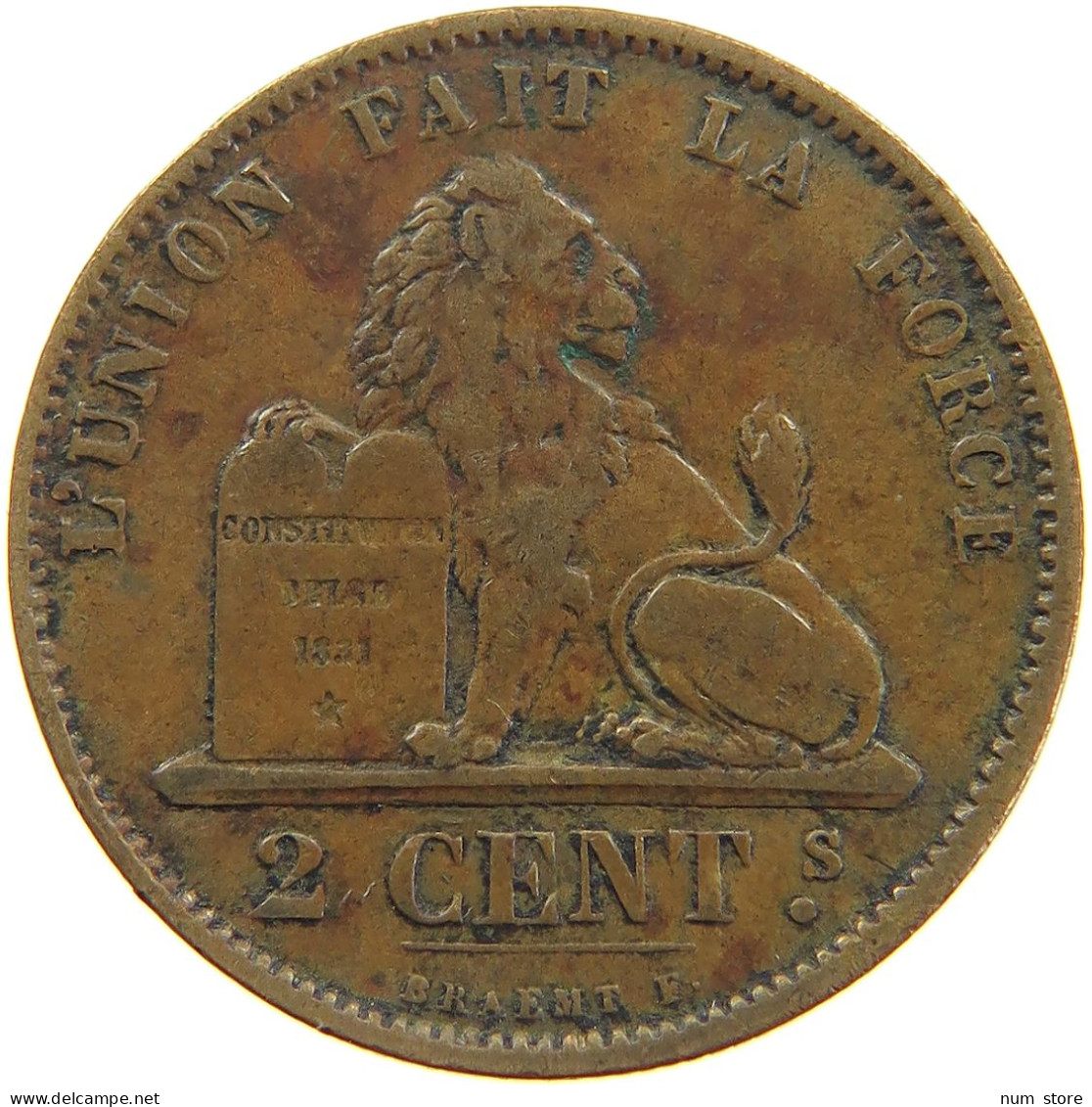 BELGIUM 2 CENTIMES 1875 #a085 0381 - 2 Cents