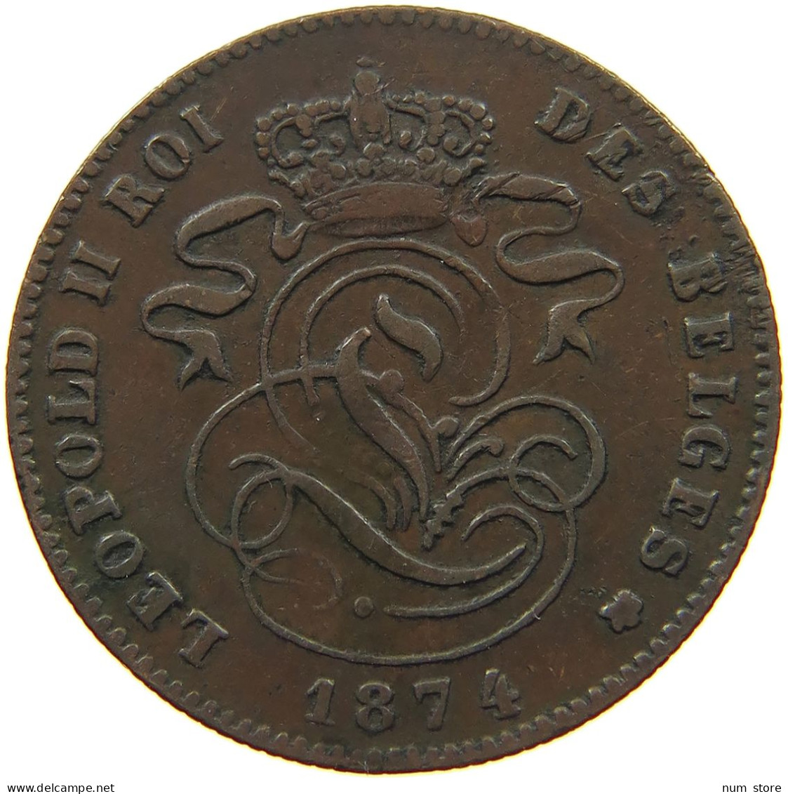 BELGIUM 2 CENTIMES 1874 #c022 0291 - 2 Cent