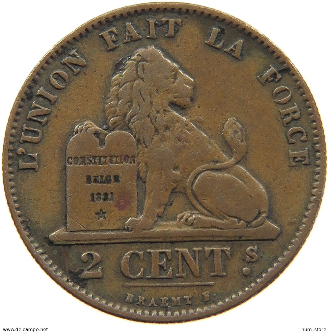 BELGIUM 2 CENTIMES 1870 #c080 0715 - 2 Centimes