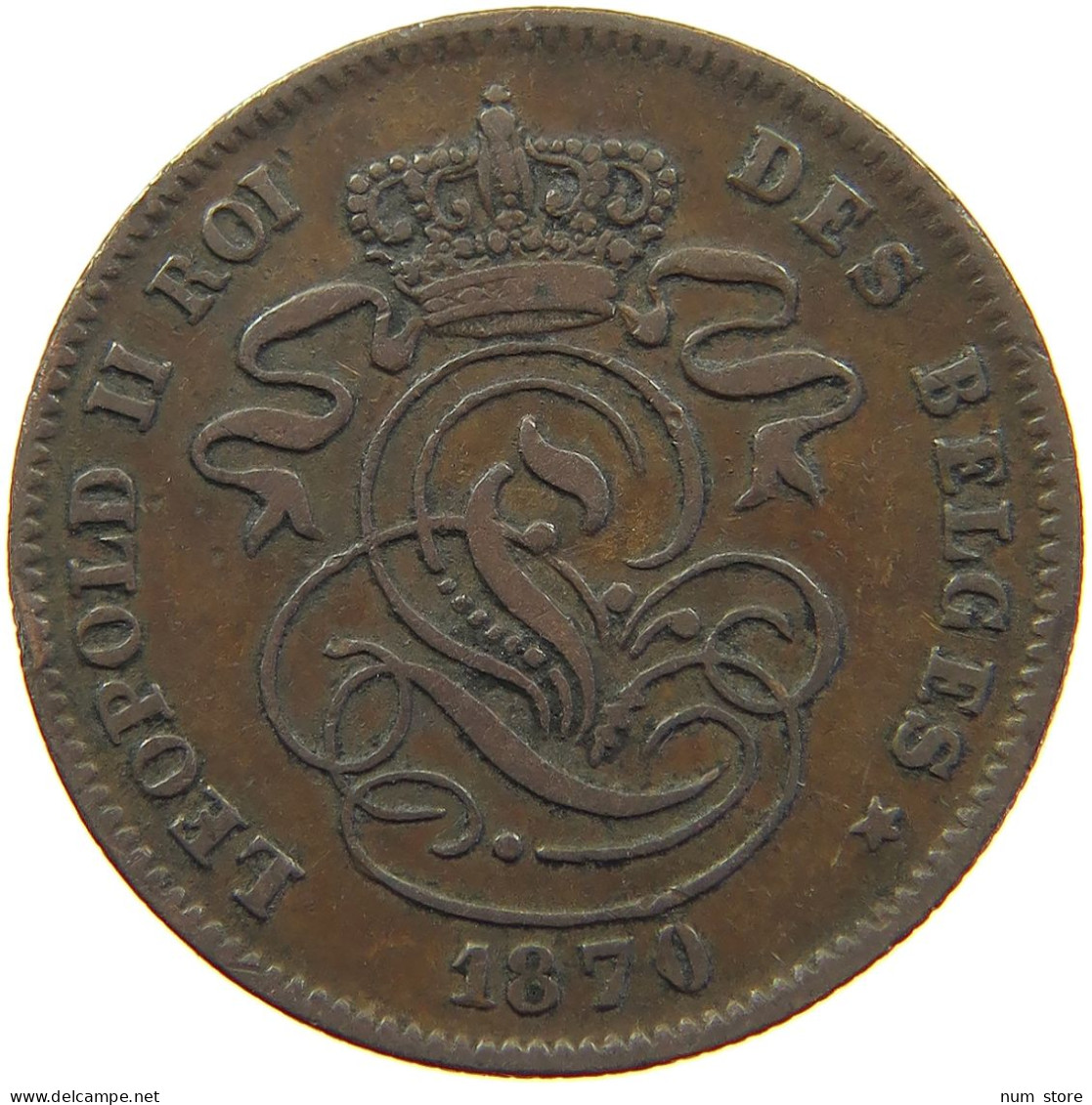 BELGIUM 2 CENTIMES 1870 #c062 0181 - 2 Centimes