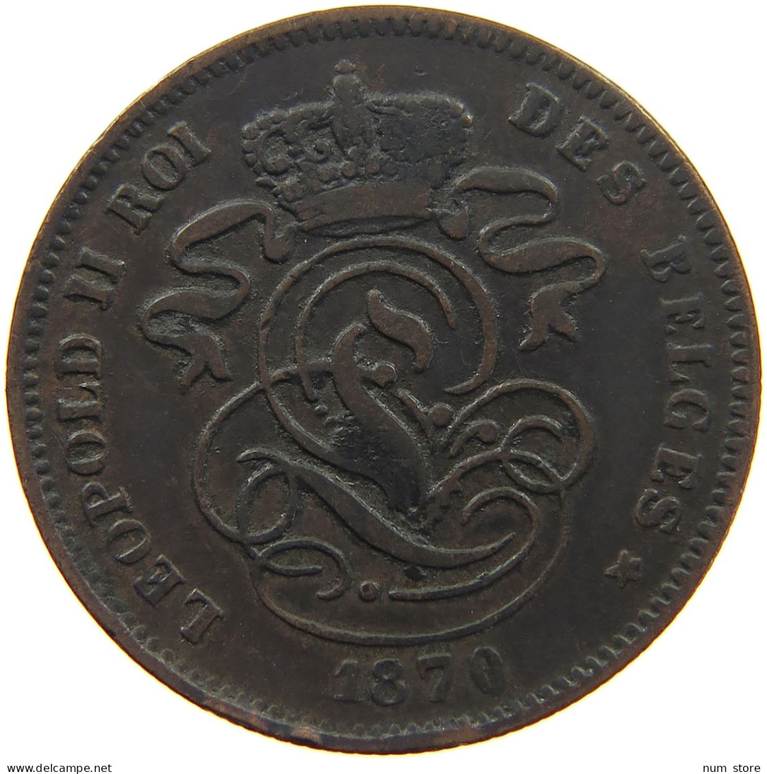 BELGIUM 2 CENTIMES 1870 #c032 0059 - 2 Cents