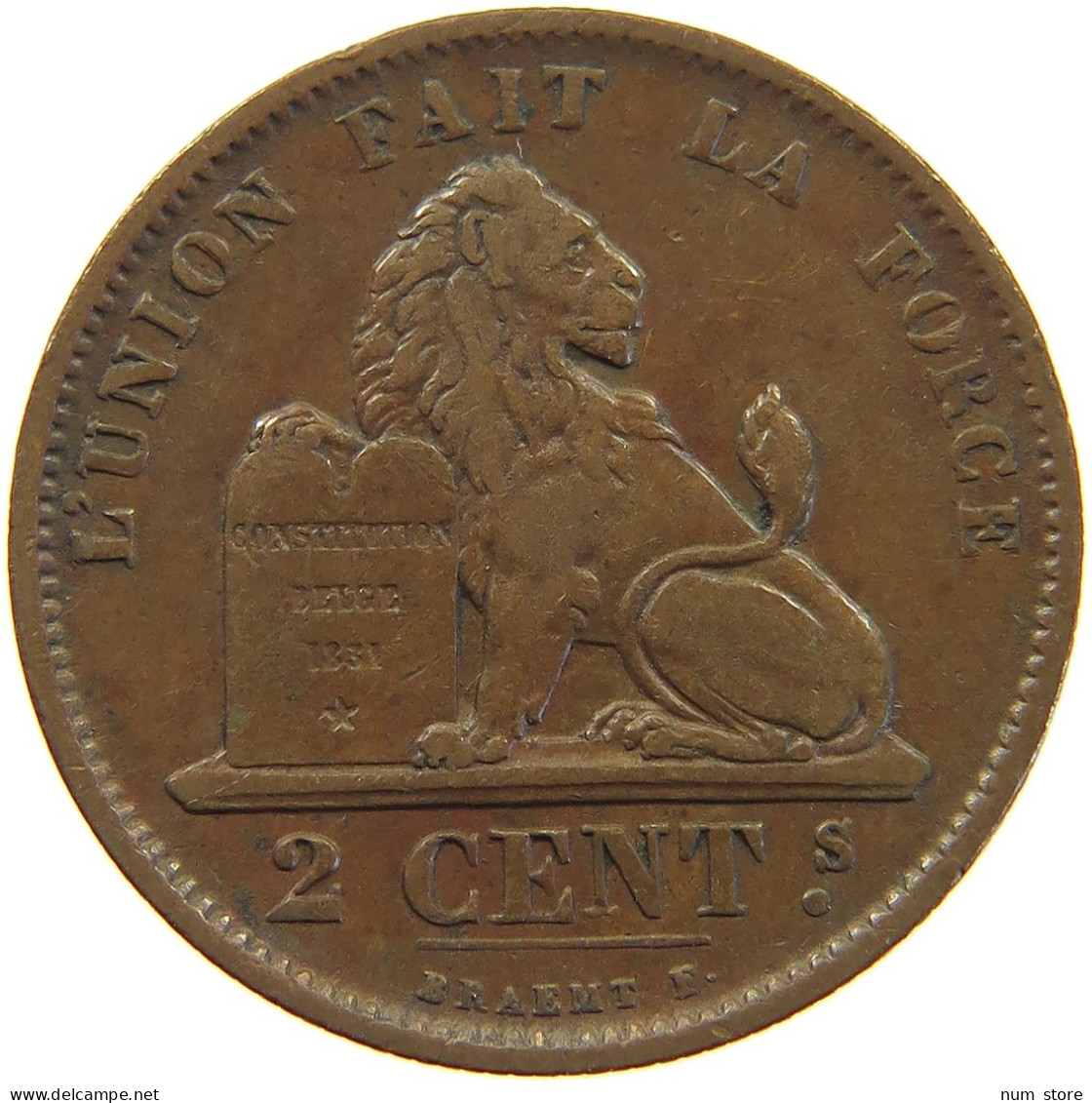 BELGIUM 2 CENTIMES 1870 #c050 0111 - 2 Cents