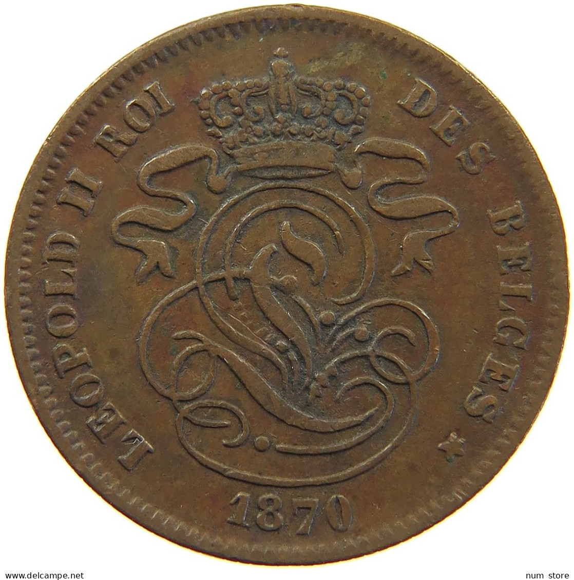 BELGIUM 2 CENTIMES 1870 #c050 0111 - 2 Cents