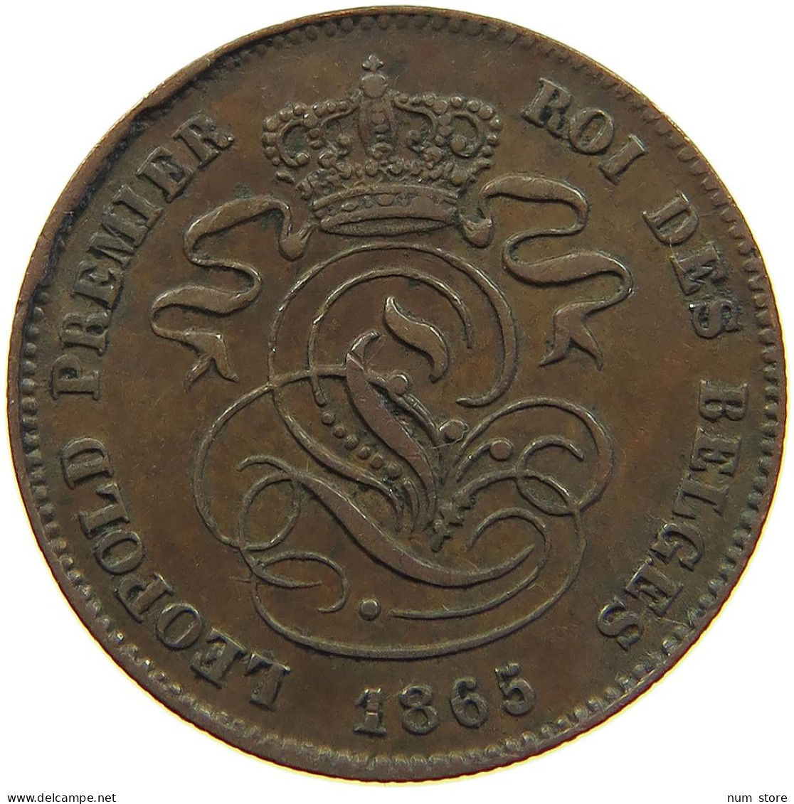 BELGIUM 2 CENTIMES 1865 #a075 0343 - 2 Centimes