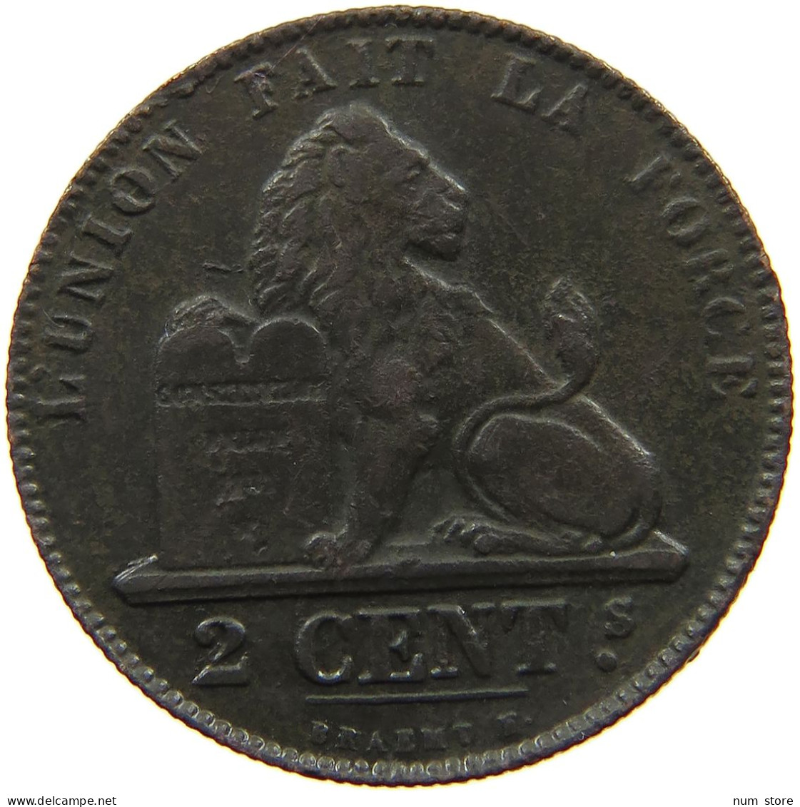 BELGIUM 2 CENTIMES 1864 #a085 0501 - 2 Cents