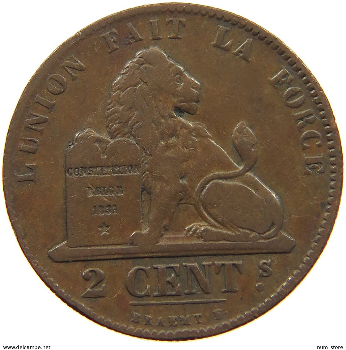 BELGIUM 2 CENTIMES 1864 #c010 0283 - 2 Cents