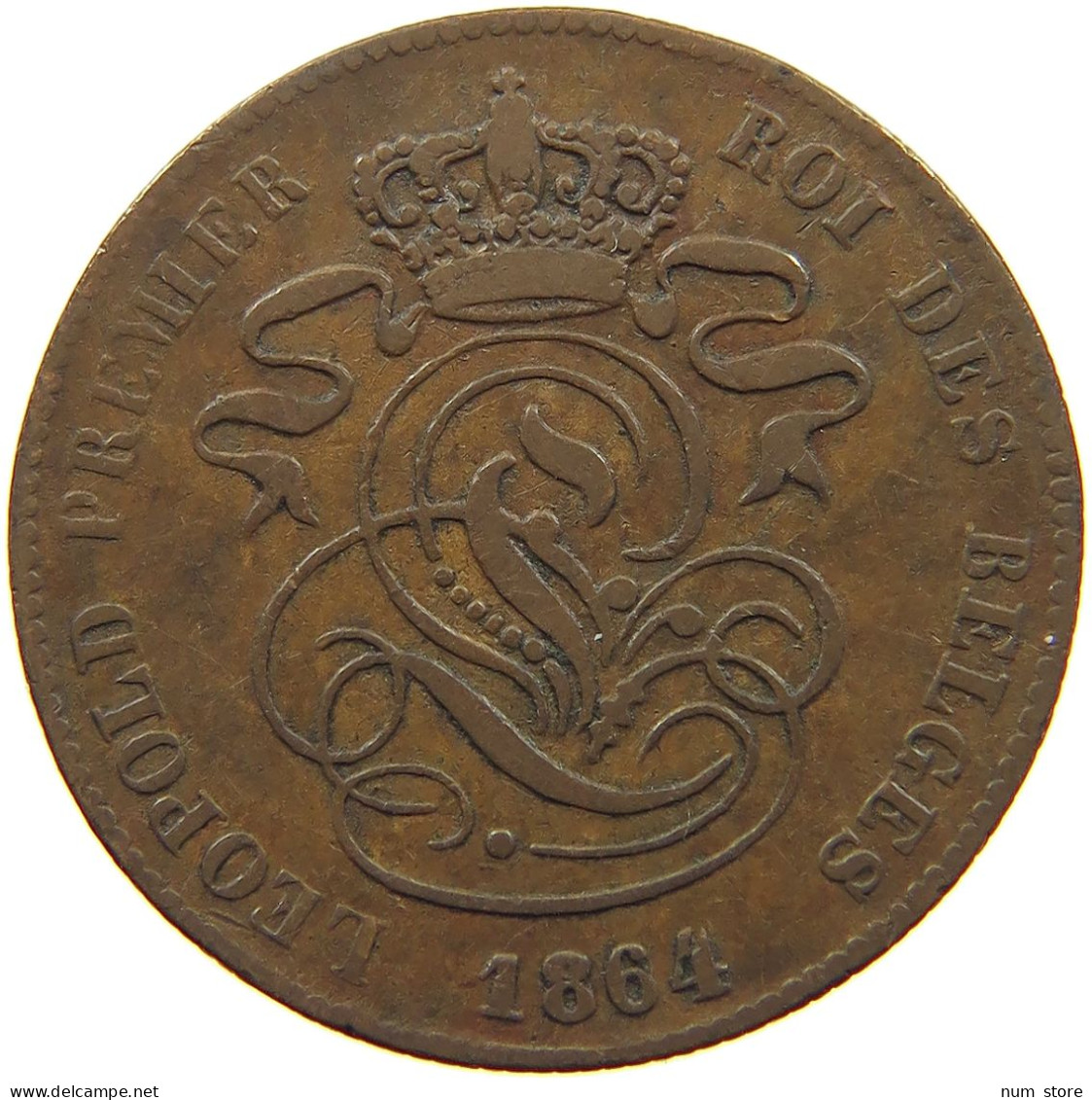 BELGIUM 2 CENTIMES 1864 #c010 0283 - 2 Cents