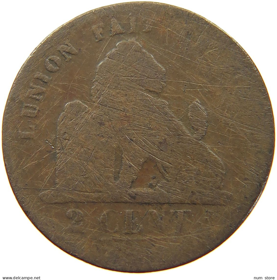 BELGIUM 2 CENTIMES 1836 #a012 0309 - 2 Cents