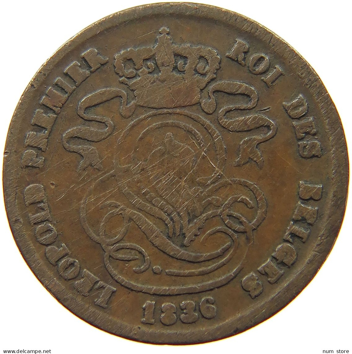 BELGIUM 2 CENTIMES 1836 #a012 0309 - 2 Cents