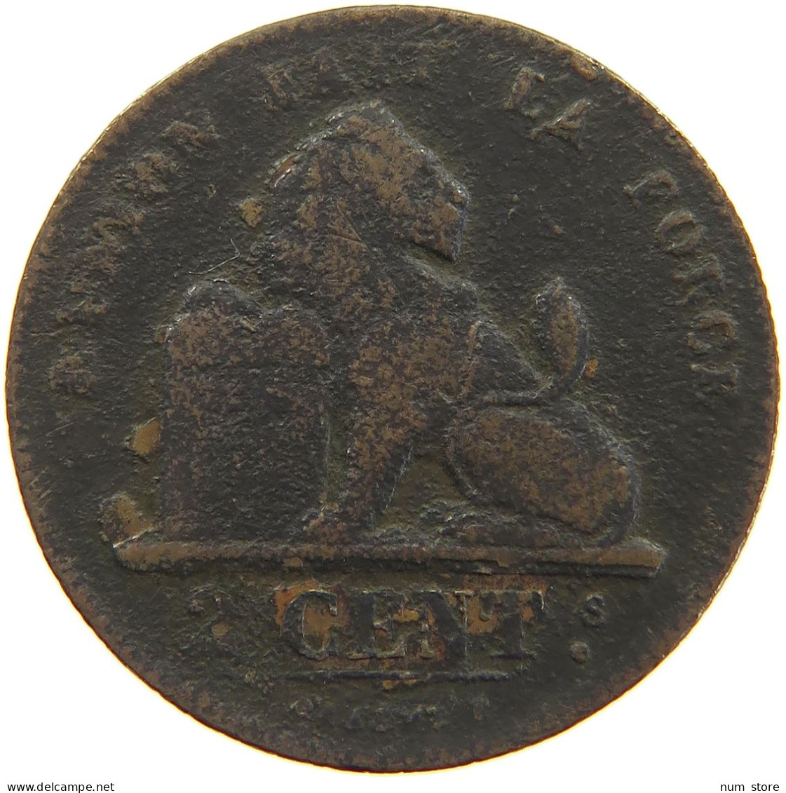 BELGIUM 2 CENTIMES 1835 #a085 0373 - 2 Cents