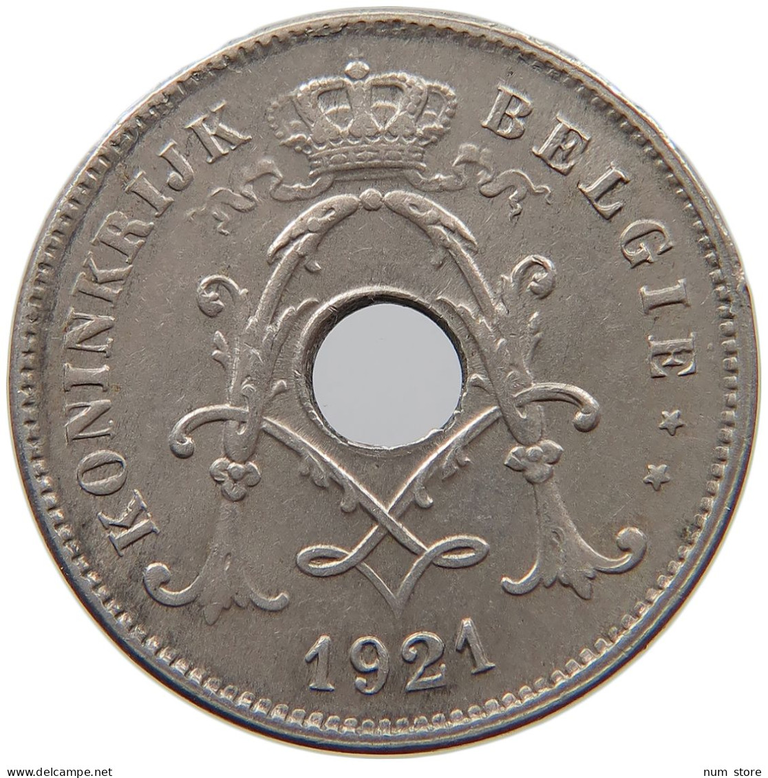 BELGIUM 10 CENTIMES 1921 TOP #s008 0409 - 10 Cents