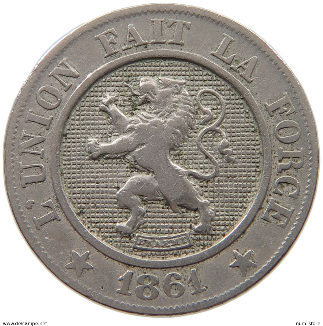 BELGIUM 10 CENTIMES 1861 #a046 0383 - 10 Cents