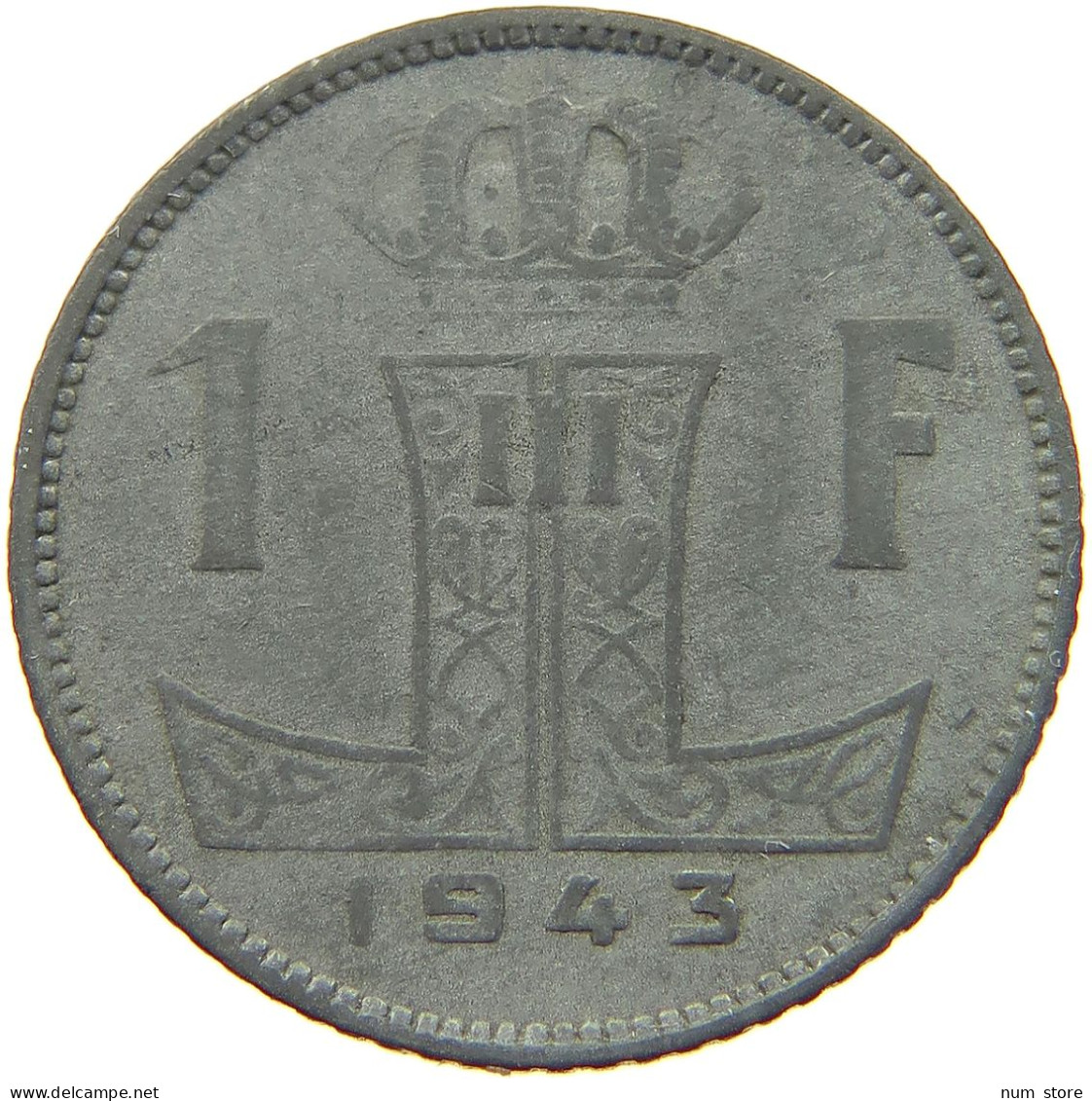 BELGIUM 1 FRANC 1943 #a006 0367 - 1 Franc