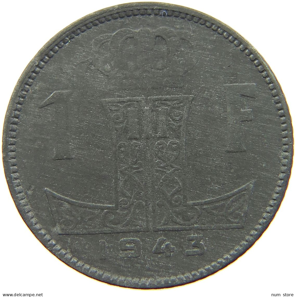 BELGIUM 1 FRANC 1943 #a006 0355 - 1 Franc