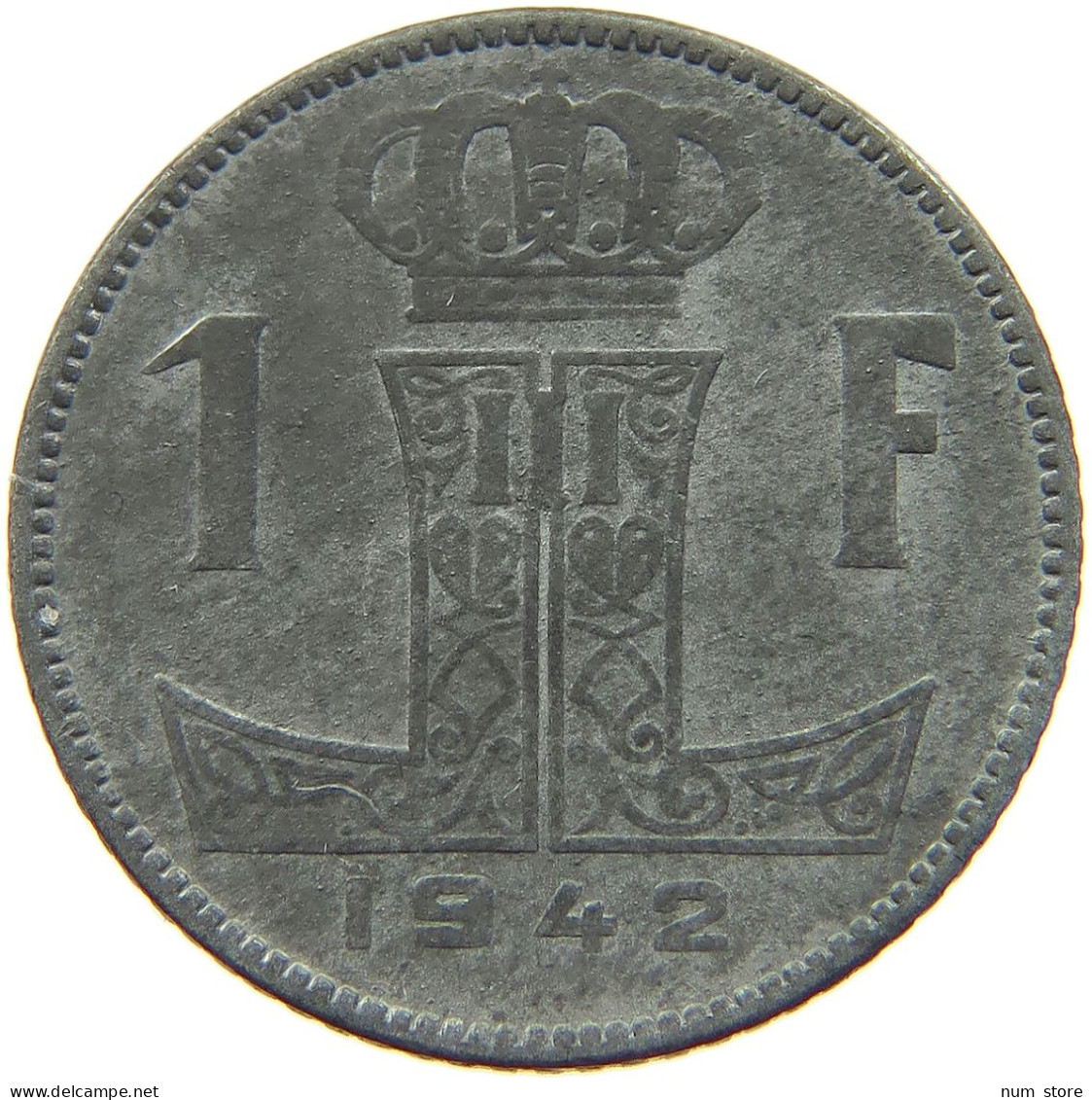 BELGIUM 1 FRANC 1942 TOP #a006 0349 - 1 Franc