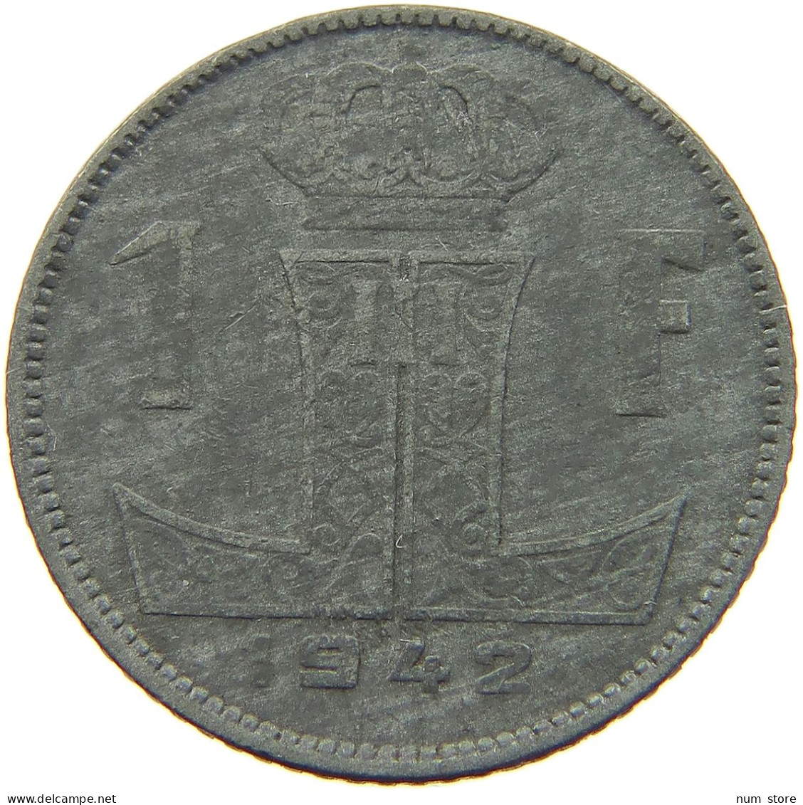 BELGIUM 1 FRANC 1942 #a006 0371 - 1 Franc
