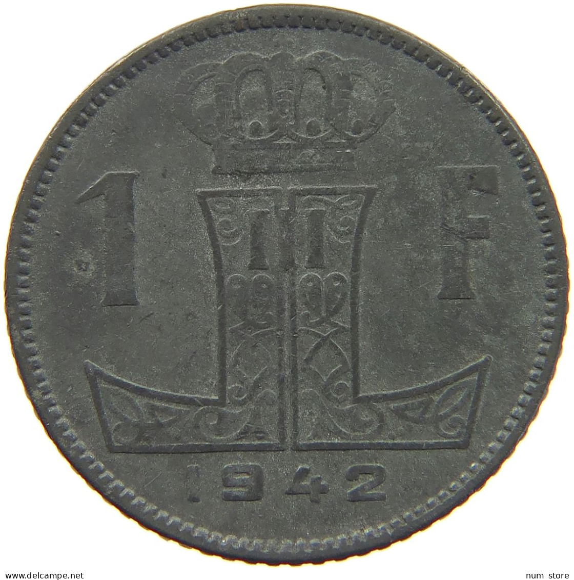 BELGIUM 1 FRANC 1942 #c029 0251 - 1 Franc