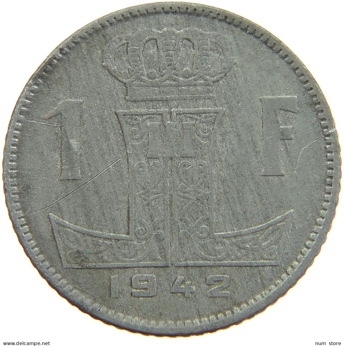 BELGIUM 1 FRANC 1942 #a005 0877 - 1 Franc