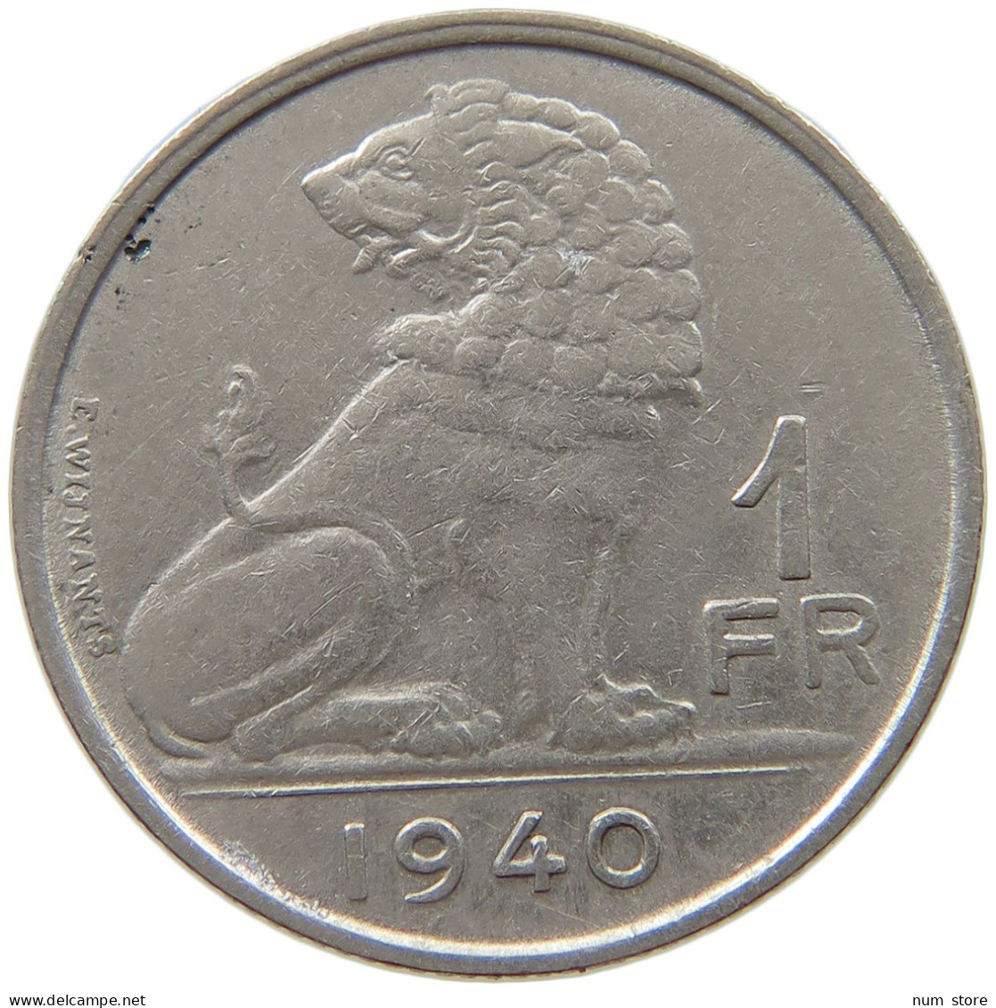 BELGIUM 1 FRANC 1940 #a017 0443 - 1 Franc