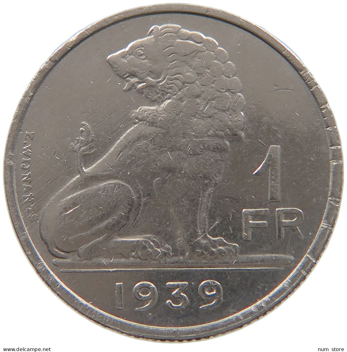 BELGIUM 1 FRANC 1939 #a080 0241 - 1 Frank