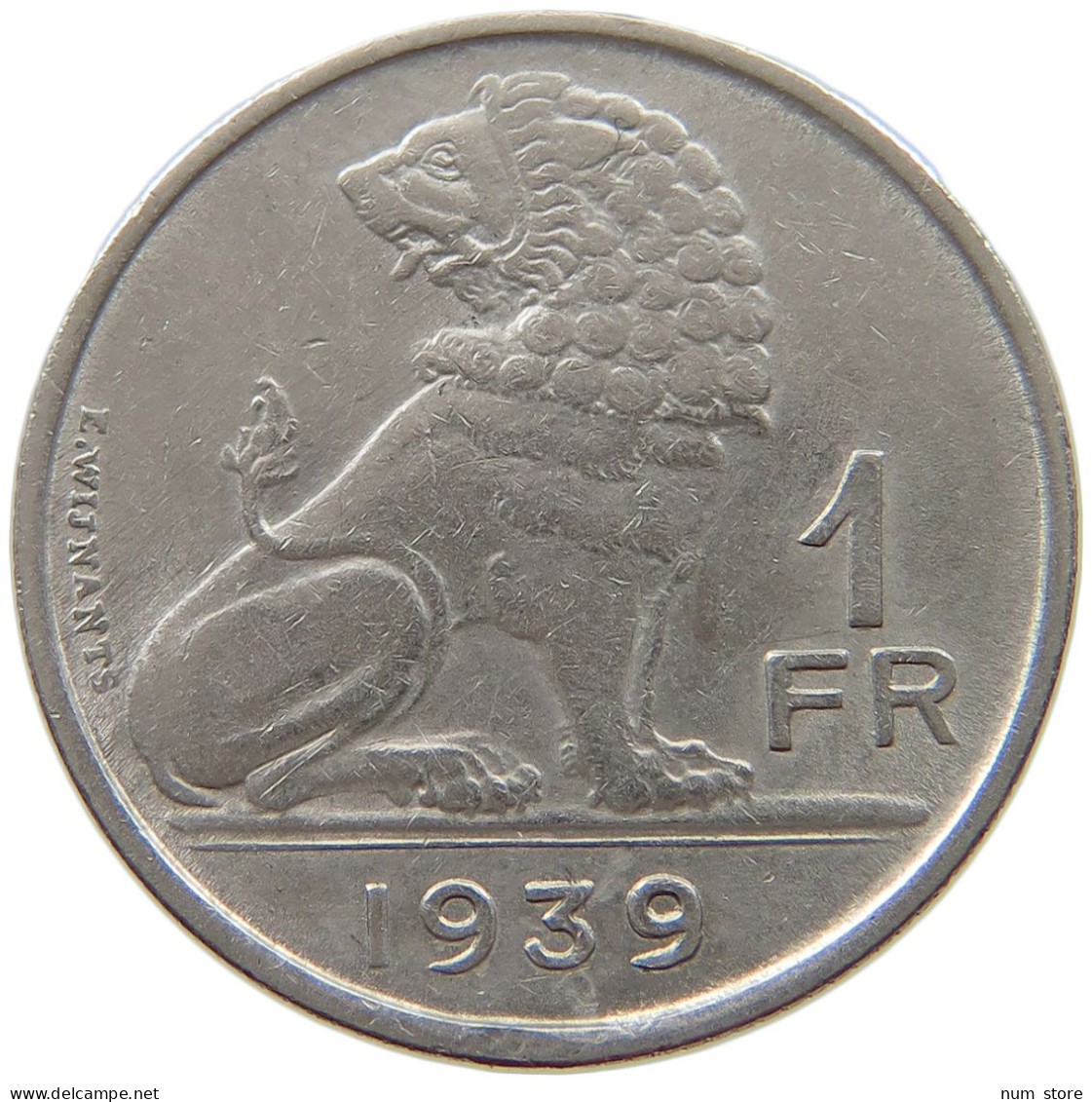 BELGIUM 1 FRANC 1939 #a017 0439 - 1 Frank