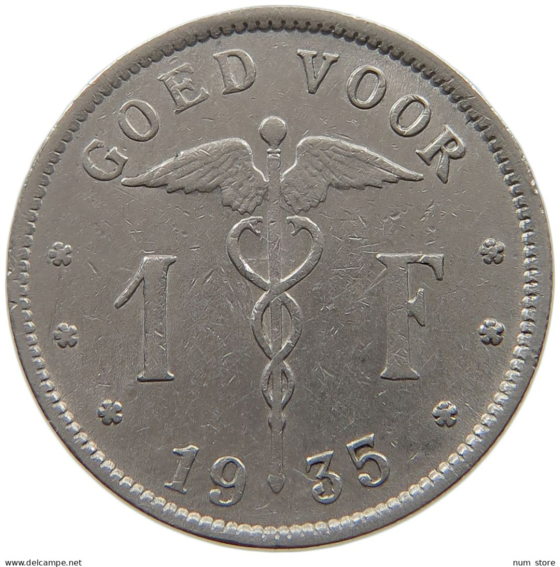 BELGIUM 1 FRANC 1935 #a061 0373 - 1 Frank