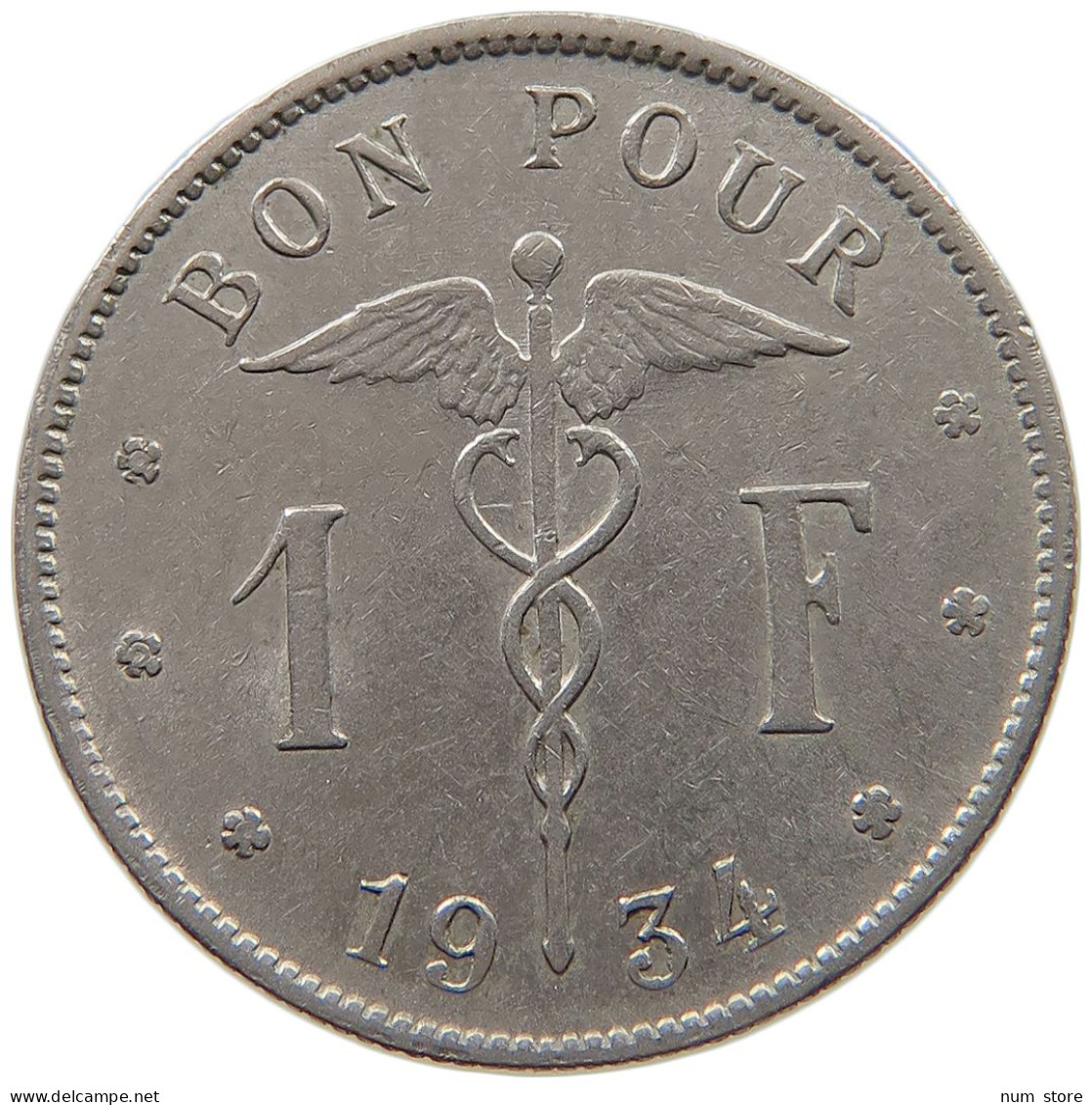 BELGIUM 1 FRANC 1934 #c011 0489 - 1 Franc