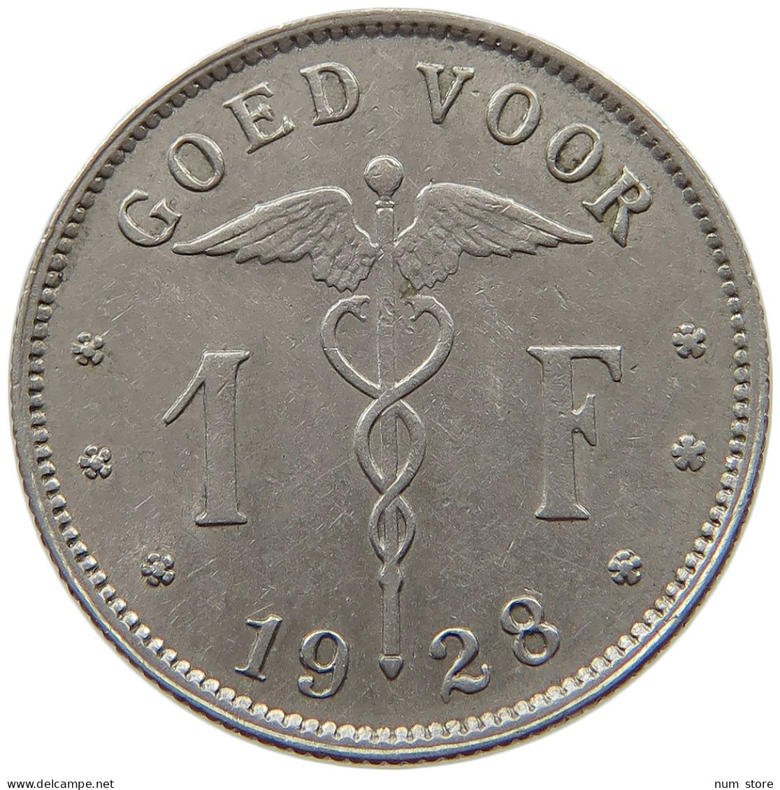 BELGIUM 1 FRANC 1928 #s072 0645 - 1 Franc