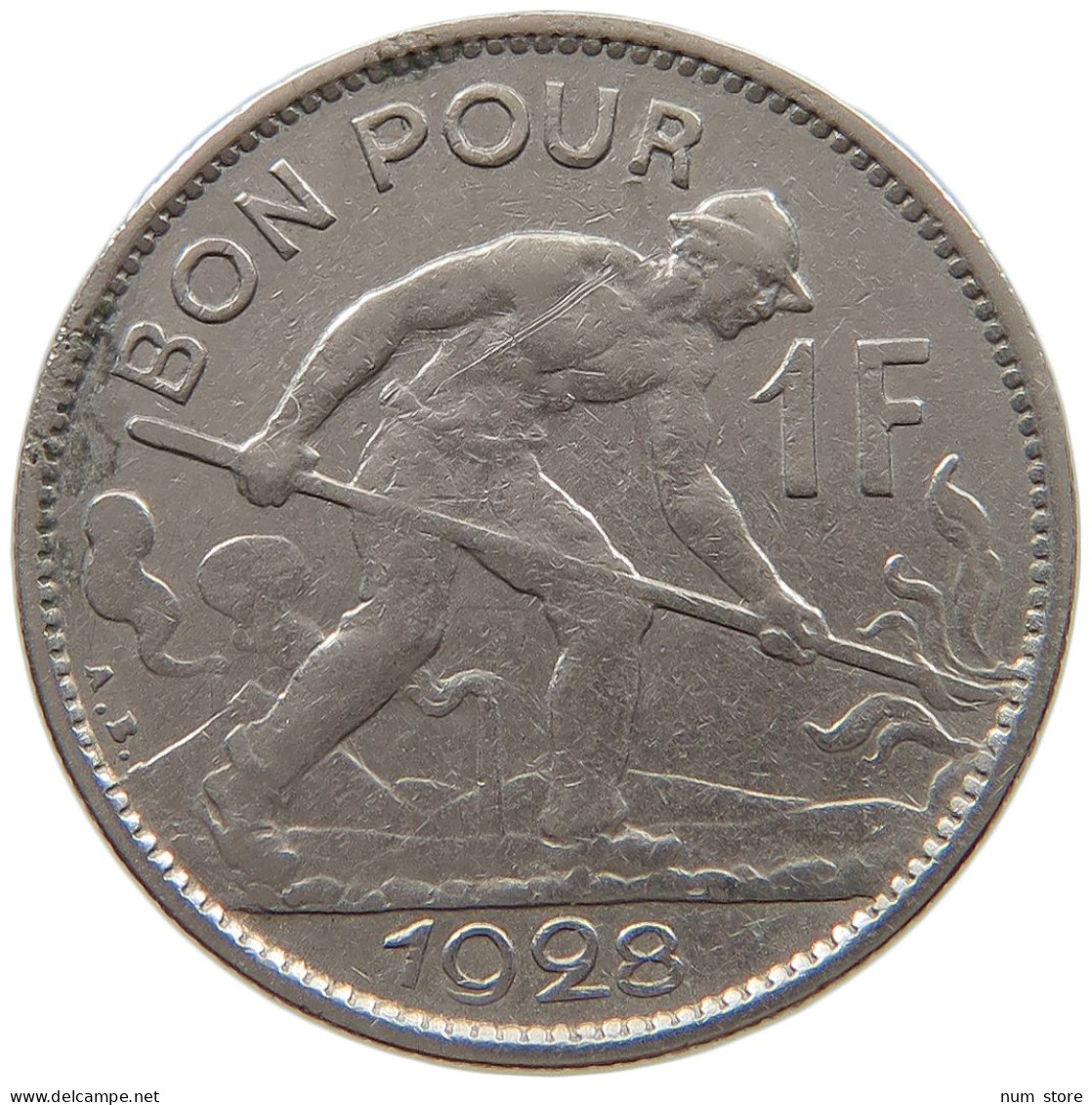 BELGIUM 1 FRANC 1928 #a061 0379 - 1 Frank