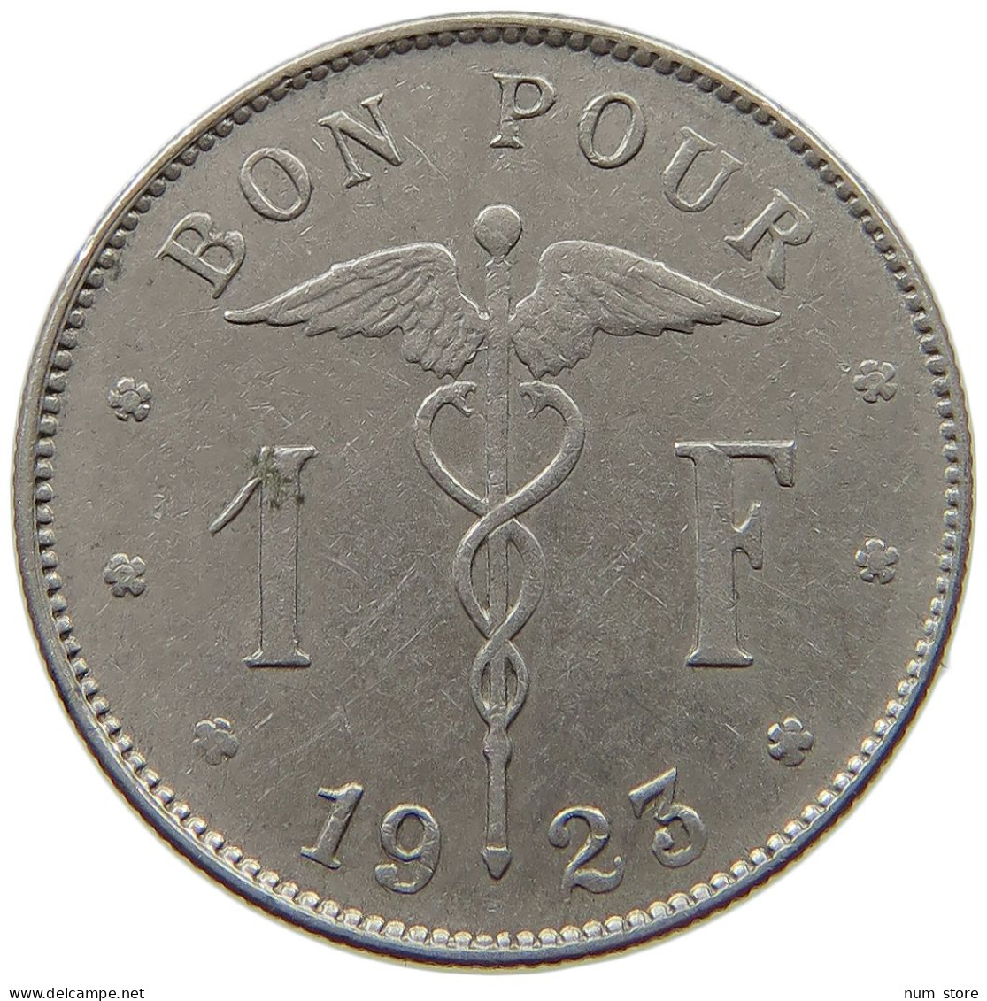 BELGIUM 1 FRANC 1923 #s072 0651 - 1 Franc