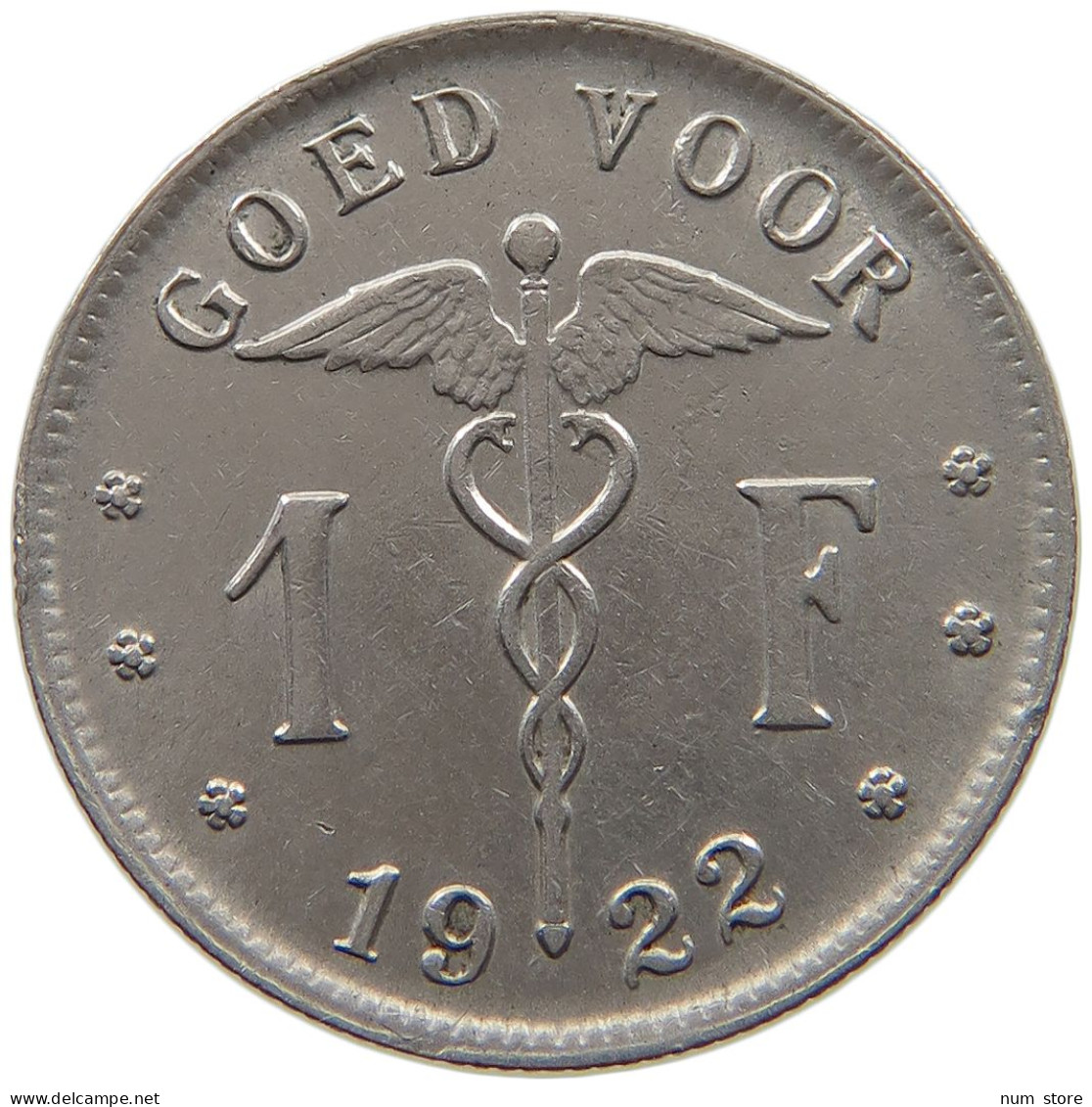 BELGIUM 1 FRANC 1922 #c006 0387 - 1 Franc