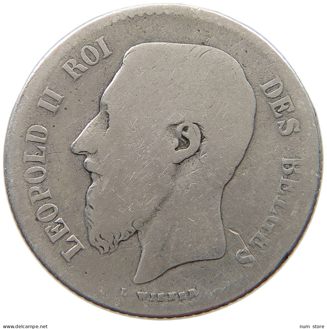 BELGIUM 1 FRANC 1867 #a003 0487 - 1 Frank