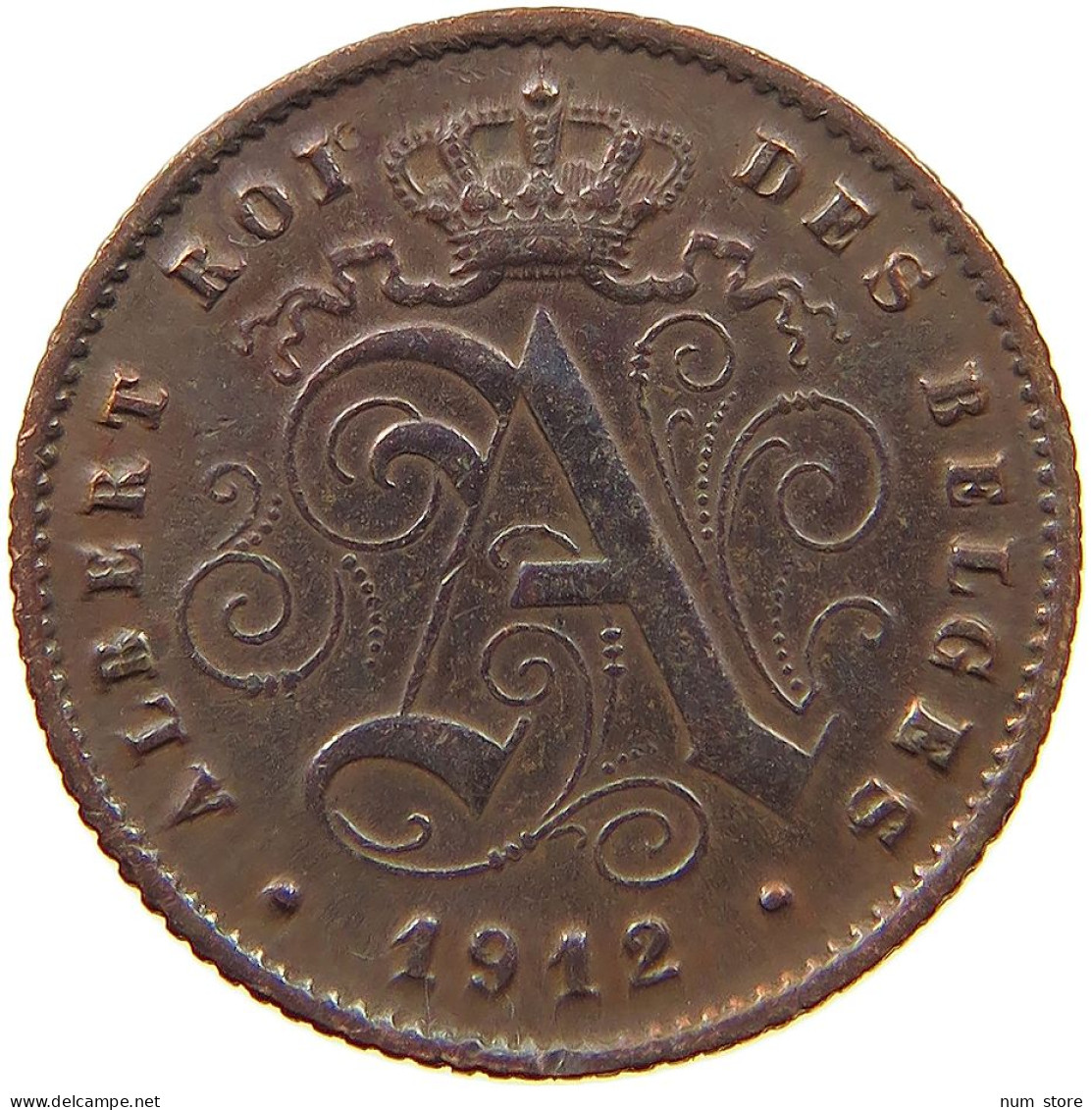 BELGIUM 1 CENTIME 1912 TOP #s037 0095 - 1 Cent