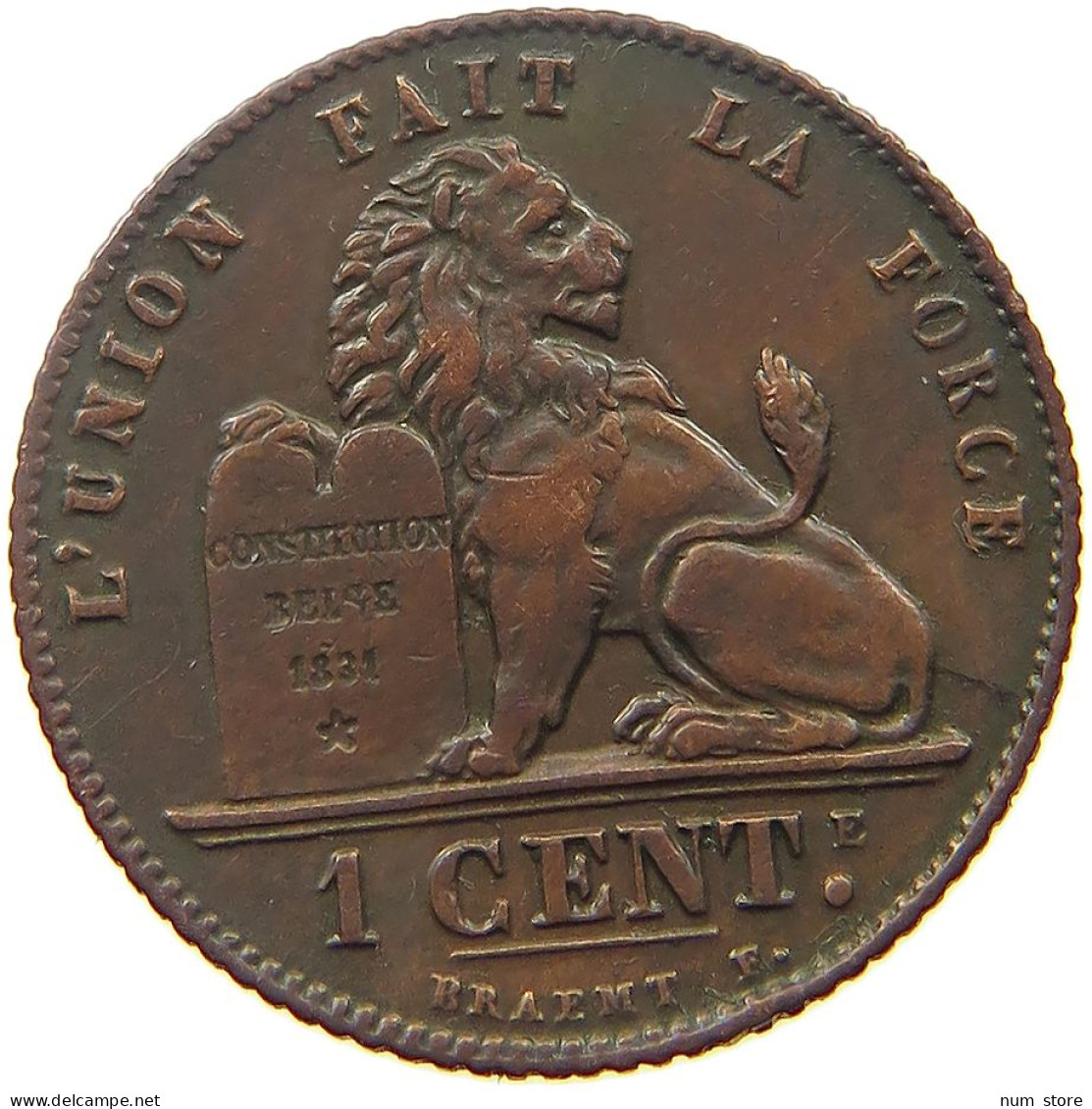BELGIUM 1 CENTIME 1912 #s052 0399 - 1 Cent