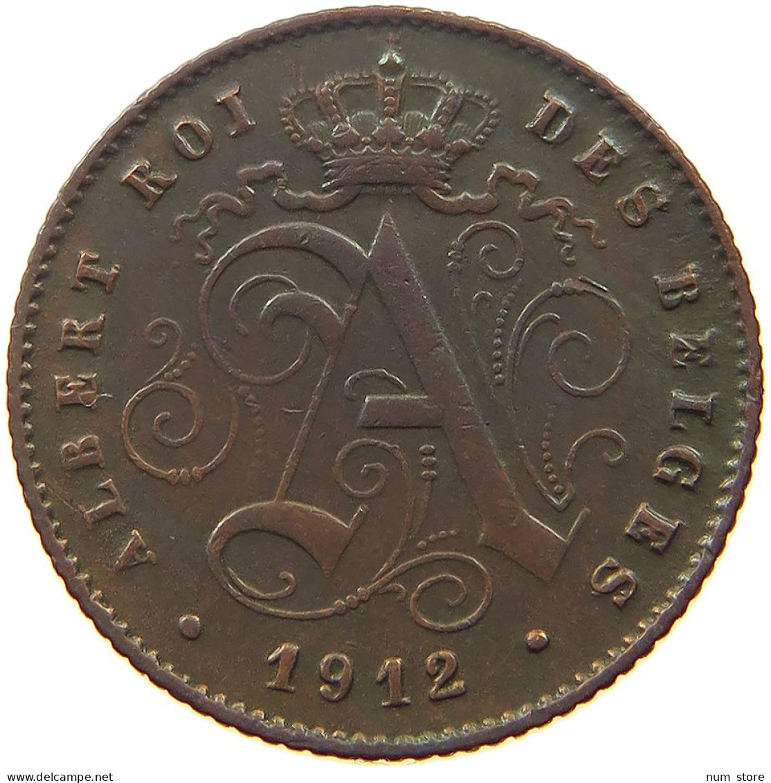 BELGIUM 1 CENTIME 1912 #s052 0399 - 1 Cent